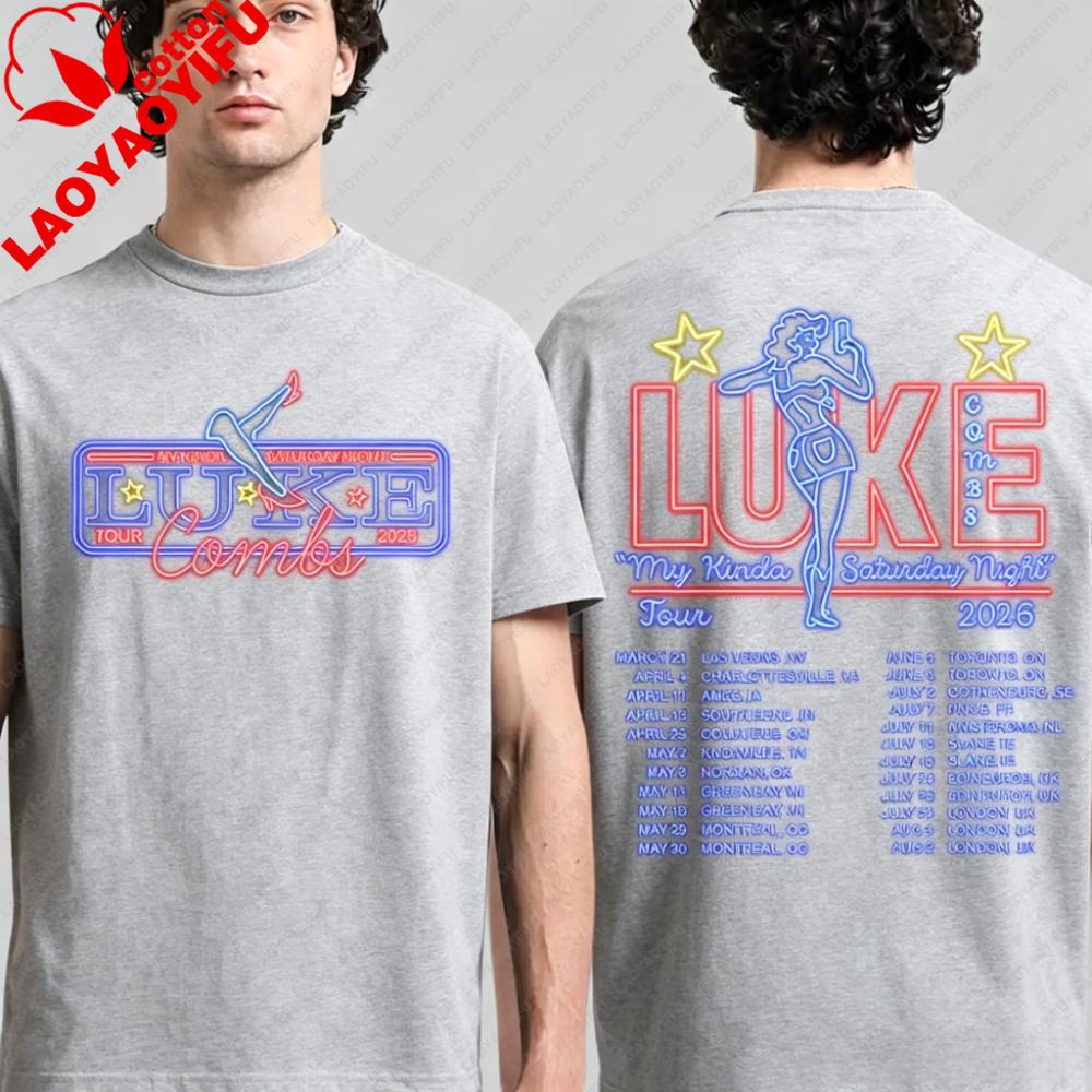 2027 Cool Luke Combs New Tour Summer Unisex's and WoUnisex's Pure Cotton T-Shirts Fan Gift Comfortable High Quality Ins Y2K