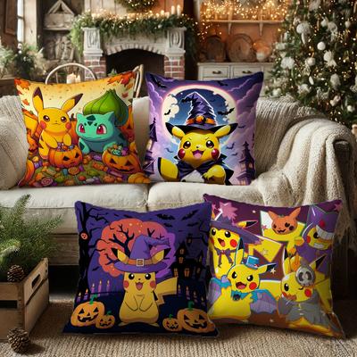 Pikachu Halloween Kissenbezüge: Magische Pokémon-Designs für gruselige Nächte! Sofakissenbezug, Feiertagsdekoration, Geschenk