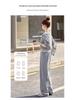 2025 Spring Fashion High-Waist Wide-Leg Pants & Slim Fit Sweatshirt Set