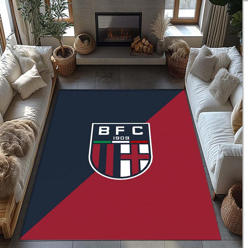 Bologna FC Soccer Football Pattern Soft Area Rug Non Slip Indoor Floor Carpet Sports Decor Mat for Bedroom