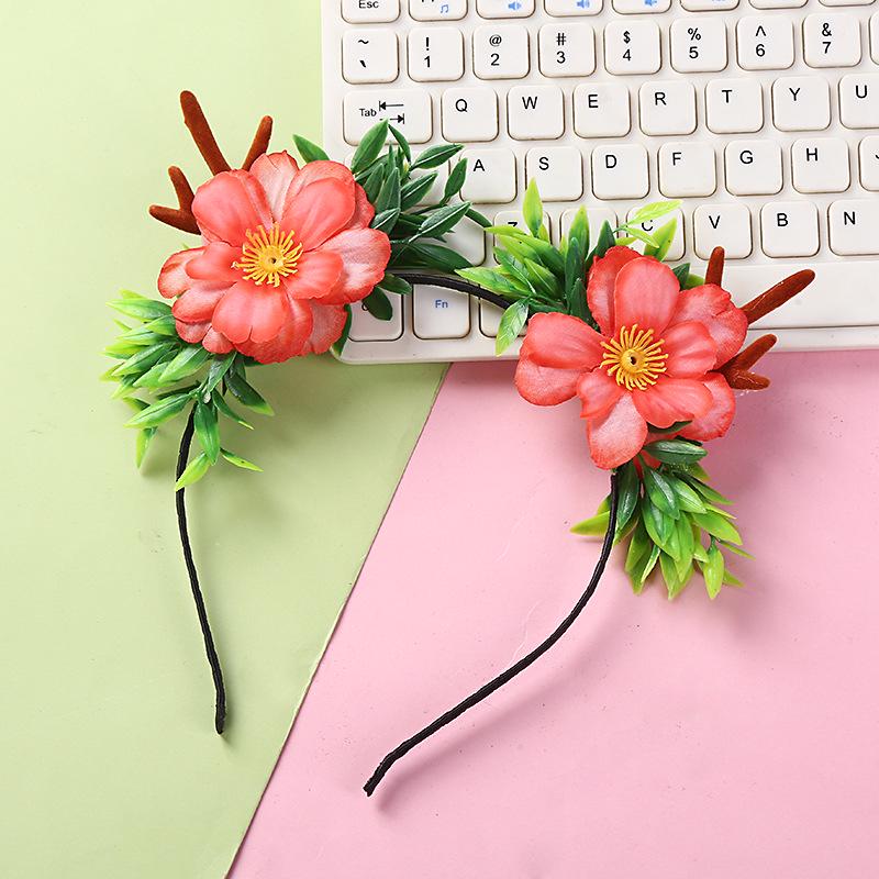 Christmas Antler Headband Hair Clip Decor for Women & Children