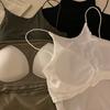 Women's Padded Cami Tank Top Double Lined Spaghetti Strap Basic Undershirts with Built in Bra Slim Fitted Summer Going Out