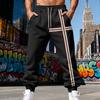 Venkovní pánské sametové volné jednoduché retro trendy sportovní joggingové kalhoty