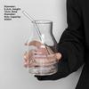 Large Capacity Heat Resistant Glass Milk Tea Cup Simple Pearl Letter Coffee Cup Creative Ins Style Transparent Glass Cup for ...