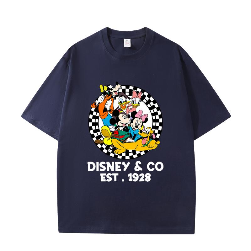 D06-93 MINISO 2026 Summer High-quality Printed Pure Cotton Shoulder Style Men's and Women's Round Neck Short Sleeved Couple T-shirt