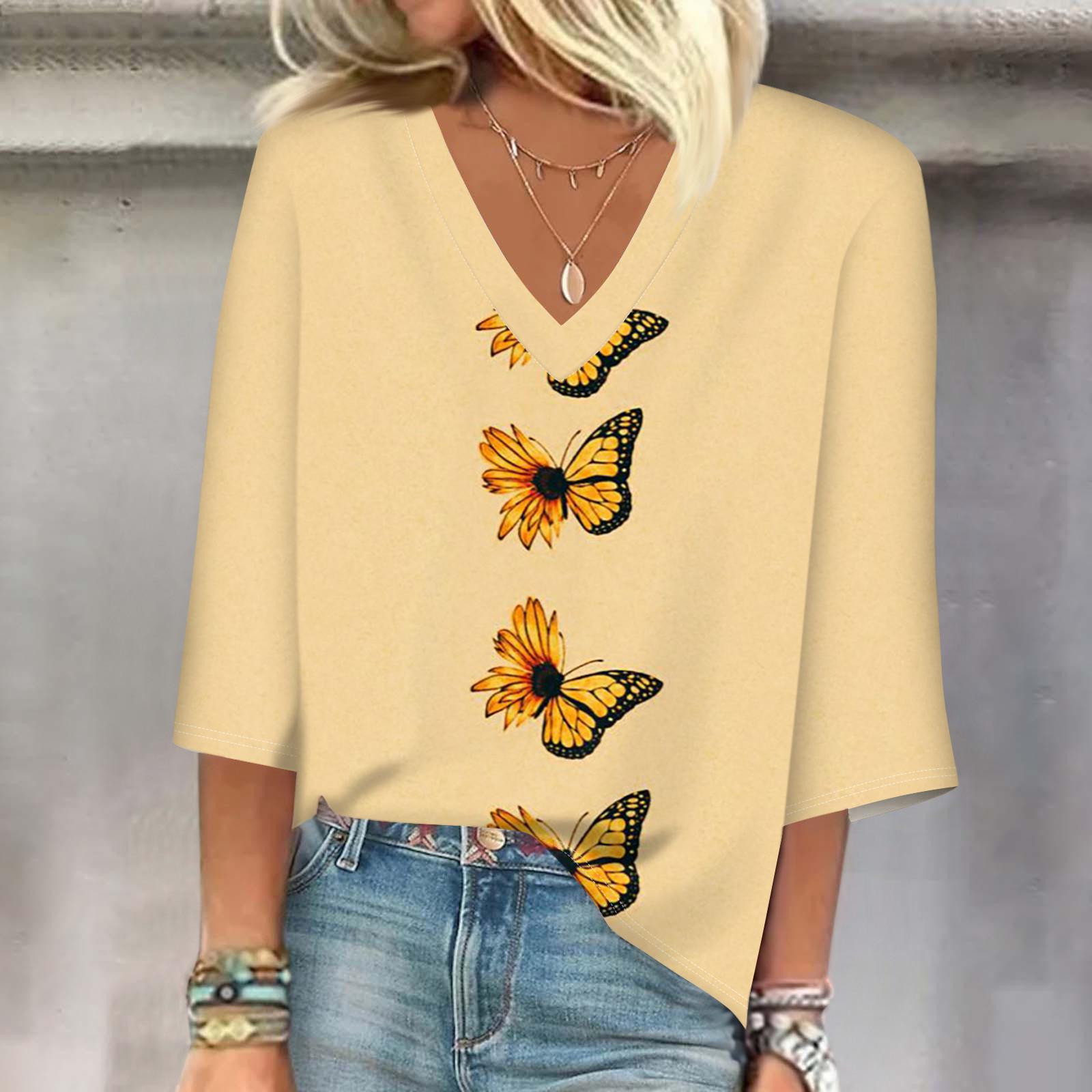 

Женский модный свободный топ с квадратным вырезом, короткими рукавами и топом с цветочным принтом XL жёлтый