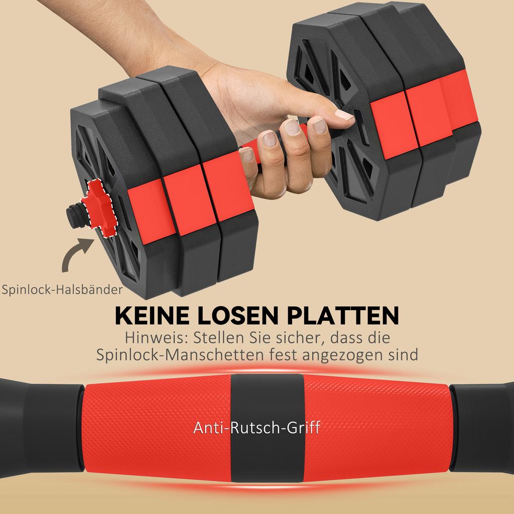6-in-1 Dumbbell Set Dumbbell Set Dumbbells Barbells Adjustable 25 KG for Strength Training At Home