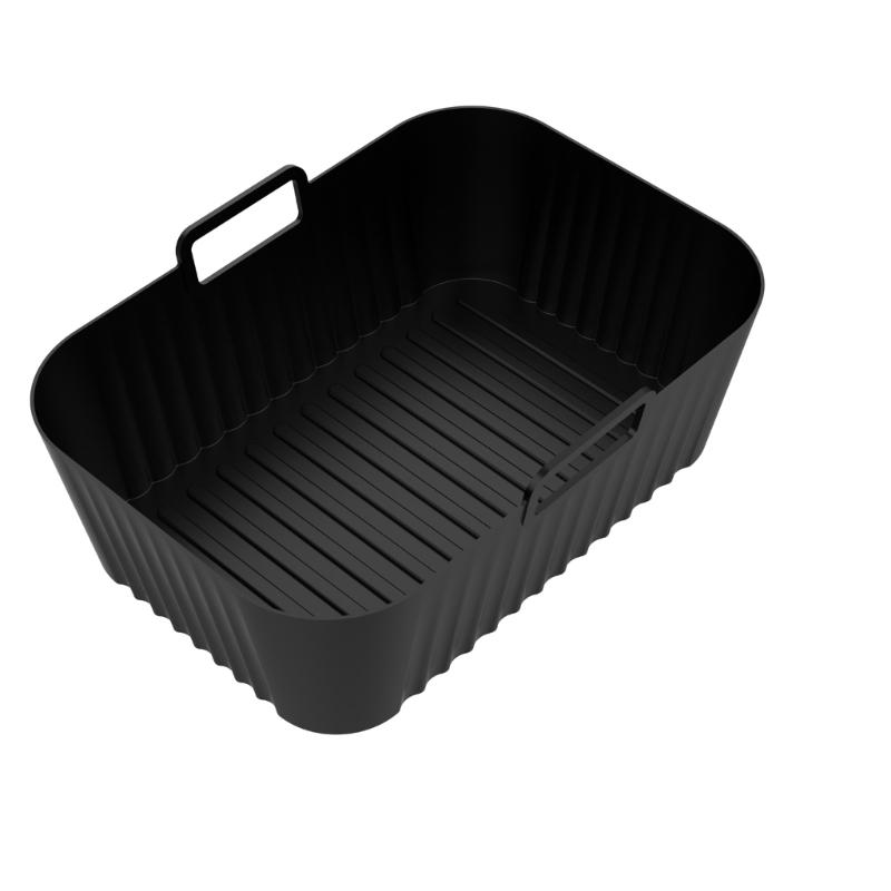 Pack of 2 Rectangular Shape Nonstick Air Fryers Pads Baking Tray Cooking Liners Silicone Baskets for Air Frying Machine