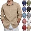 Camisa Social Masculina Casual de Trabalho com Gola e Bolsos