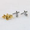 Stylish 6MM Stainless Steel Zircon Cross Earrings