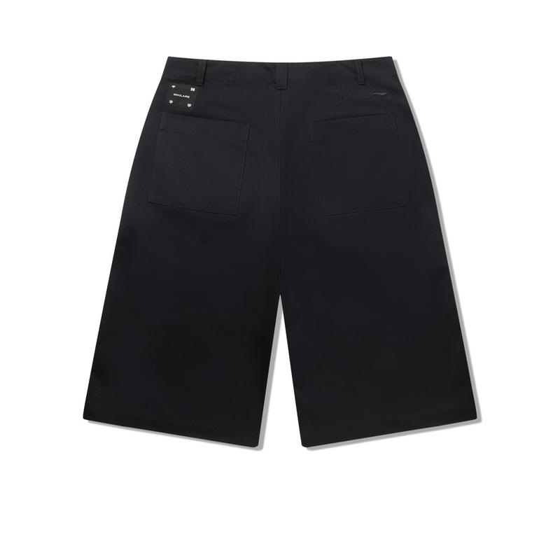 Li Ning X Insulaire Collaboration Solid Color Mid Waist Breathable Versatile Loose Fit Seven-Point Casual Shorts Men Shorts AKQV061-2