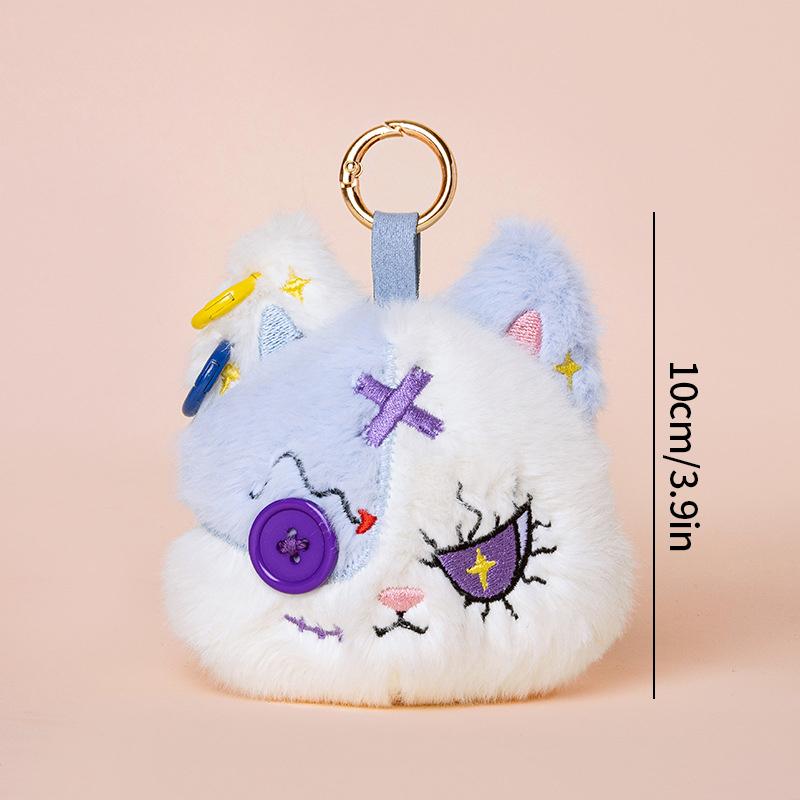 Portachiavi Peluche Coniglio Gotico di Halloween Accessori Fascino per Borsa Animale di Peluche Coniglio Portachiavi Bambola Coniglio Horror Ciondolo per Cellulare