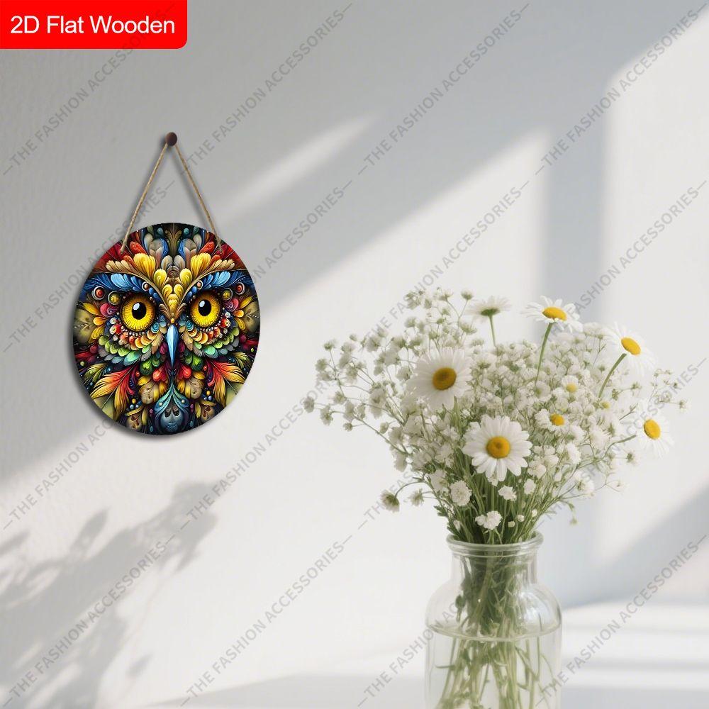 2D flat hanging decorative signs, interior wall or door decoration, garden decoration, owl pattern, interesting gifts for family and friends