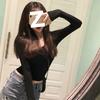 Women's Sexy Black Deep U-Neck Long-Sleeve Cropped T-Shirt