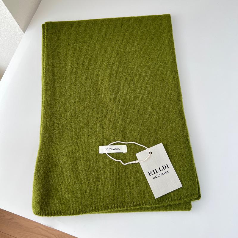 Sciarpa minimalista 100% lana pura da donna autunno inverno versatile tinta unita sottile scialle regalo avanzato per coppia sciarpa calda
