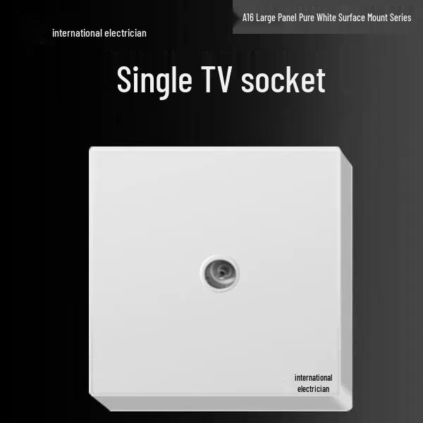 Priză electrică ultra-subțire de 16A cu montaj aparent cu panou de perete cu cinci găuri pentru uz casnic și pentru aparat de aer condiționat