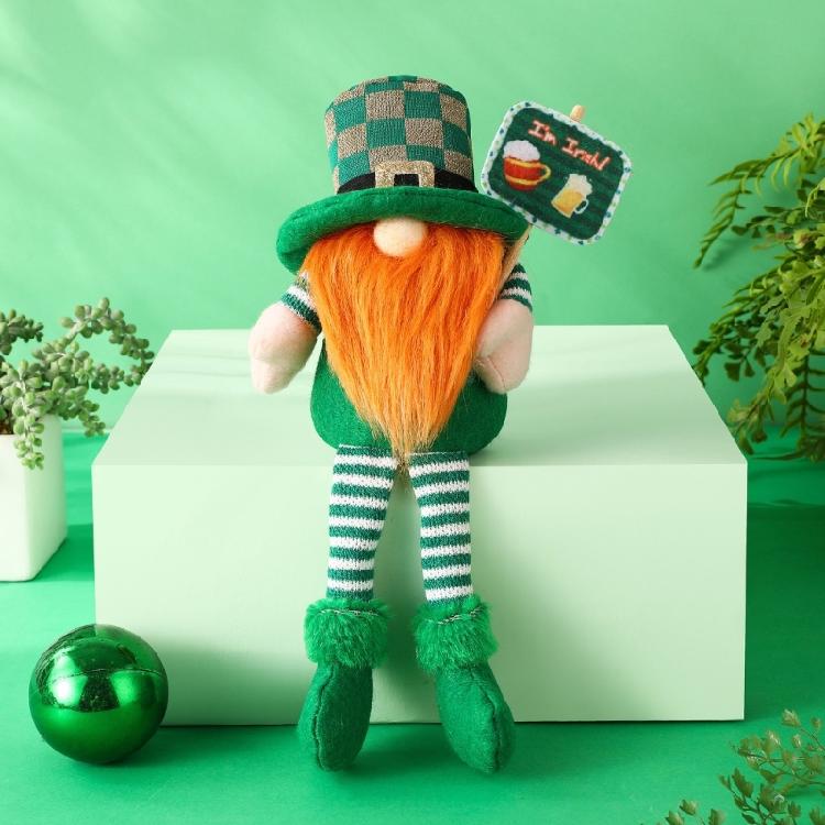 Irish Patrick's Day Gnomes Dwarfs Figurine Doll Toy Ornaments Table Display