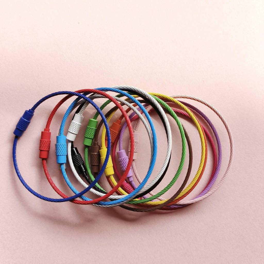 Rotating Metal Wire Rope Keyring Charm for DIY Bags