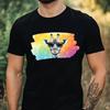 Men's T-Shirt Giraffe with Sunglasses Motif Cotton Size XS To 5XL