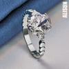 925 Sterling Silver AAA Zircon Ring Fashionable Wedding Jewelry