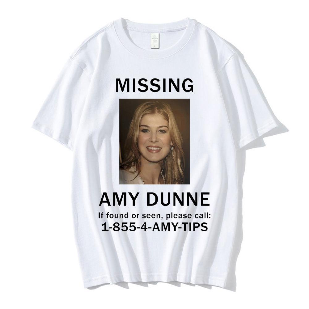 Amy Dunne Missing Poster Hip Hop Rapper Men Women T-shirt 100% Cotton