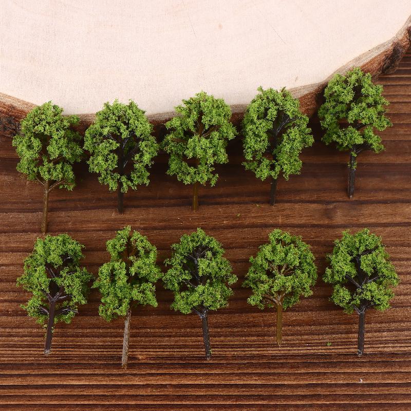 10Pcs Model Trees Ornaments Decoration Railroad Diorama Scenery Plastic Scale Scene For House Living Room Kitchen Decor