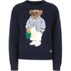 Polo Ss25 Logo Round Neck Pullover Long Sleeve Knit Sweater Women Sweater Blue 211959288-001