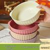 Modern Ceramic Double-Handled Soup and Salad Bowl, Microwave Safe