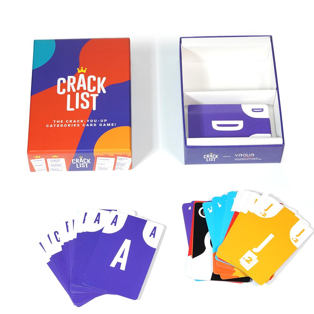 Crack List English Card Game Quick and Hilarious Family Board Games