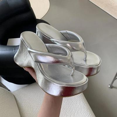 Summer Clip Toe Women's Fashion Slippers Platform Wedge Heel Dress Slides Casual Outdoor Flip Flop