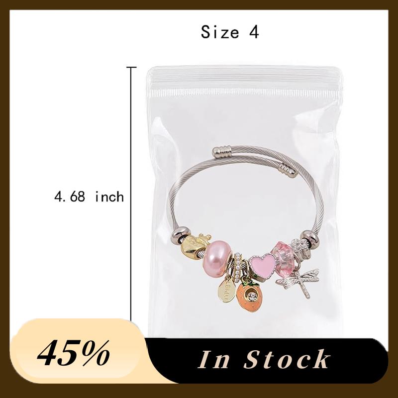 

A60Z Top 50Pcs 5 Sizes Clear Jewelry Organizer Earring Ring Necklace Storage Bags Travel, Anti Tarnish Protect Jewelry прозрачный