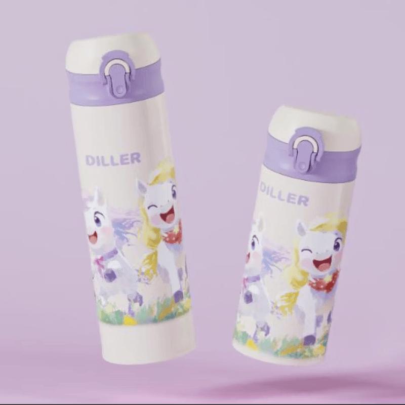 Diller Star Wish Horse 316L SS Kids Portable Water Bottle 350ml