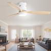 Sofucor Recessed Ceiling Fan - 3 Solid Wood Blades - Quiet DC Motor - Remote Control with Light