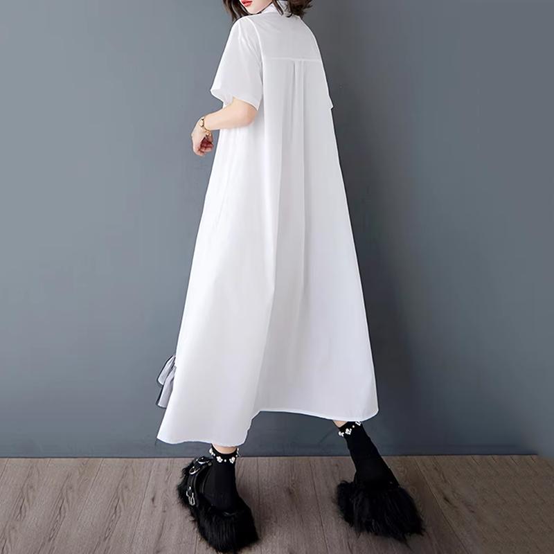 Xitao Patchwork-Plissee-Kleid ZMY1069