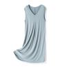 Women's Plus Size Sleeveless Long Solid Color Dress for Spring and Summer - Perfect for Home and Outer Wear