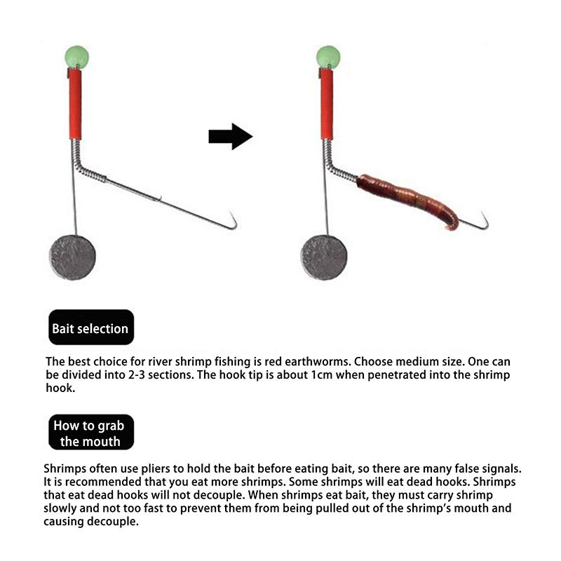 10Pcs Stainless Stell Shrimp Hook Wild Artifact Tool River Shrimp Hook Fishing Tackle Accessories Fishing Shrimp Tool