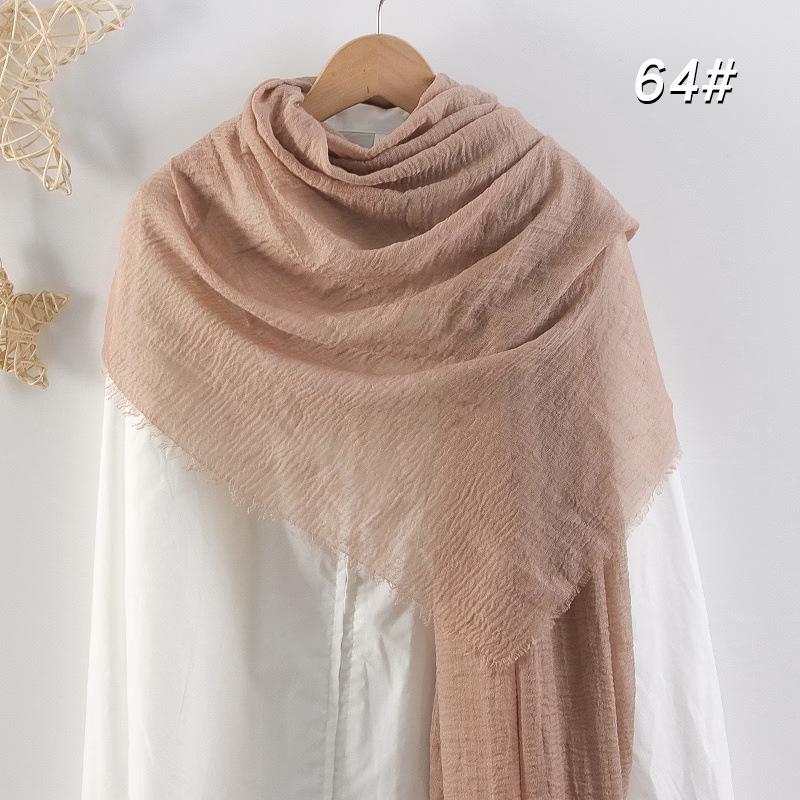 Sciarpa da donna in cotone lino seta - Per tutte le stagioni, colore unito, versatile foulard per testa e parasole