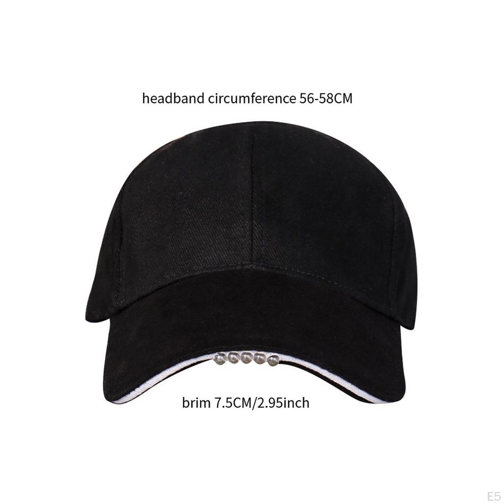 Baseball Cap Adjustable Battery Powered with Cloth Construction And Double Switch Design