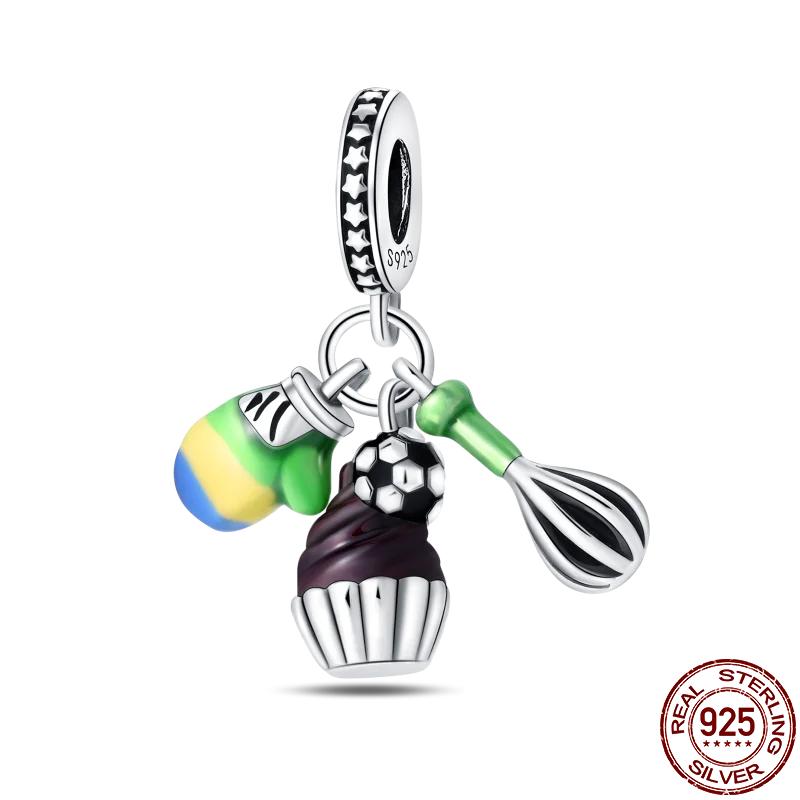 Copper Chocolate Candy Coffee Strawberry Cake Afternoon Tea Charms Beads Fit 4Mm Hole Diamete Bracelets Diy Jewelry