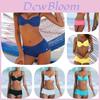 Eleganter einfarbiger Bikini für Damen Sexy rückenfreier Badeanzug mit Bügel