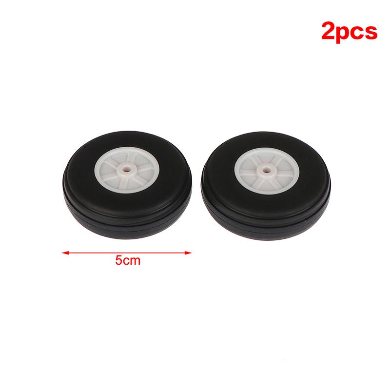 2Pcs High Elastic PU Rubber Wheel Diameter 1/1.25/1.5/1.75/2/2.25/2.5/2.75 Inch For RC Fixed-Wing Airplane Model DIY Tires