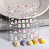 2024 Xiaohongshu Rabbit & Wreath Nail Stickers - Cute Cartoon Series in Multiple Styles