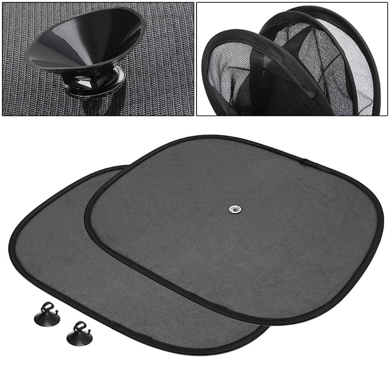 2PCS Car Window Sunshade Sun Shade Visor Side Mesh Cover Shield Sunscreen Black 1XCF