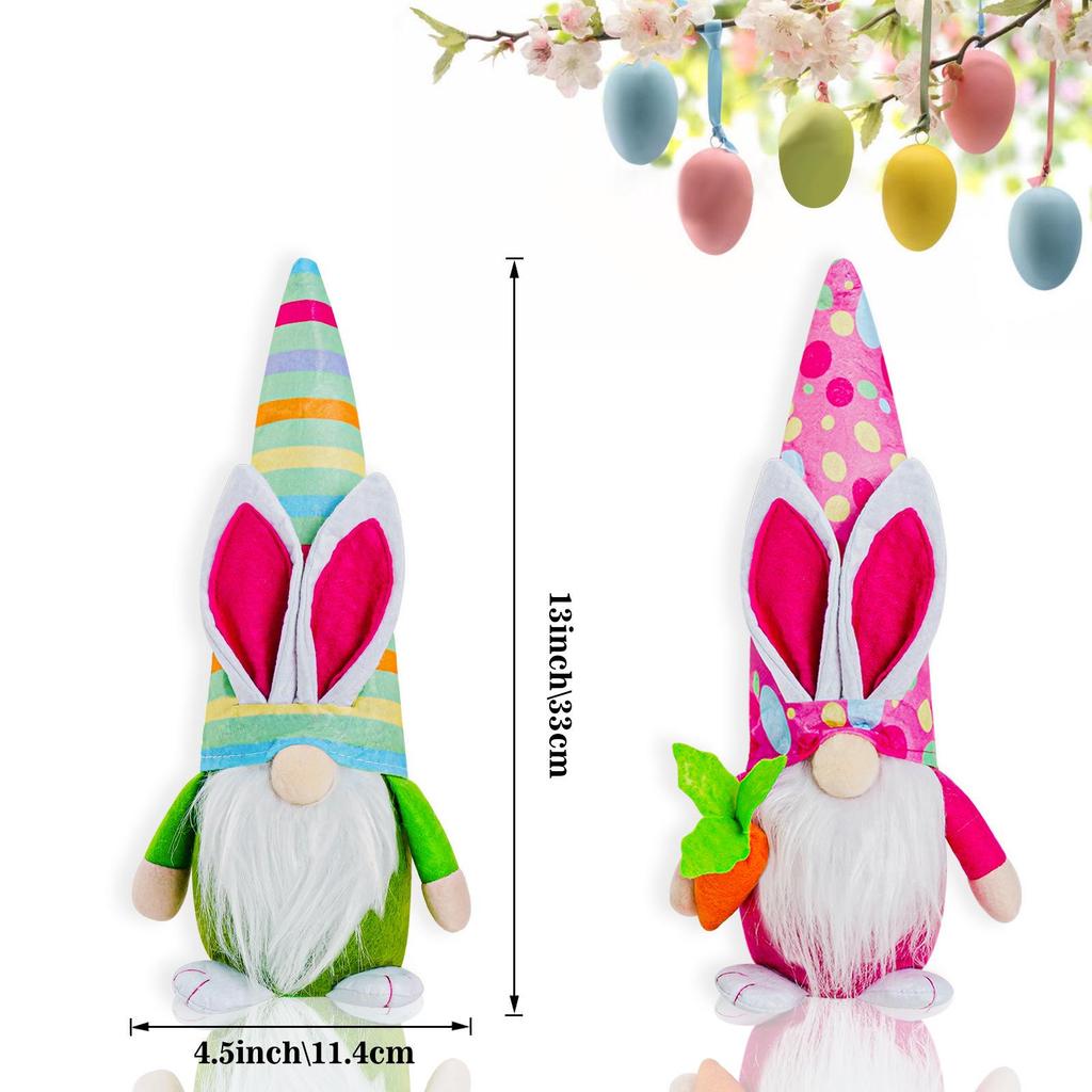 Easter Gnome Ornament: Faceless Bunny Doll with Long Hat for Desktop Decoration