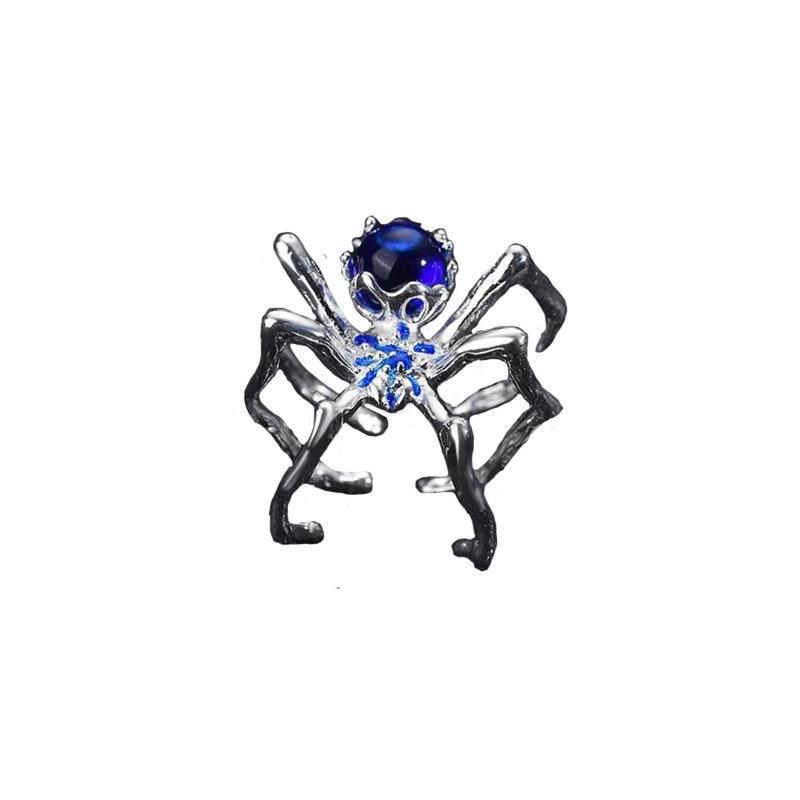 Halloween Creative Black Spider Opening Ring For Women Crystal Irregular Dark Animal Bat Ghost Gothic Finger Rings Party Jewelry