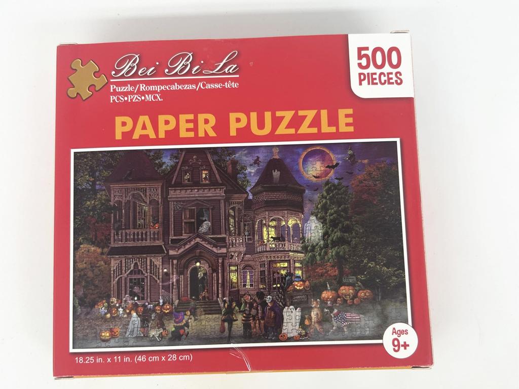 500-piece jigsaw puzzle: a challenging family game featuring vibrant art of landscapes, cities, animals, and holiday themes. Made on dust-free,
