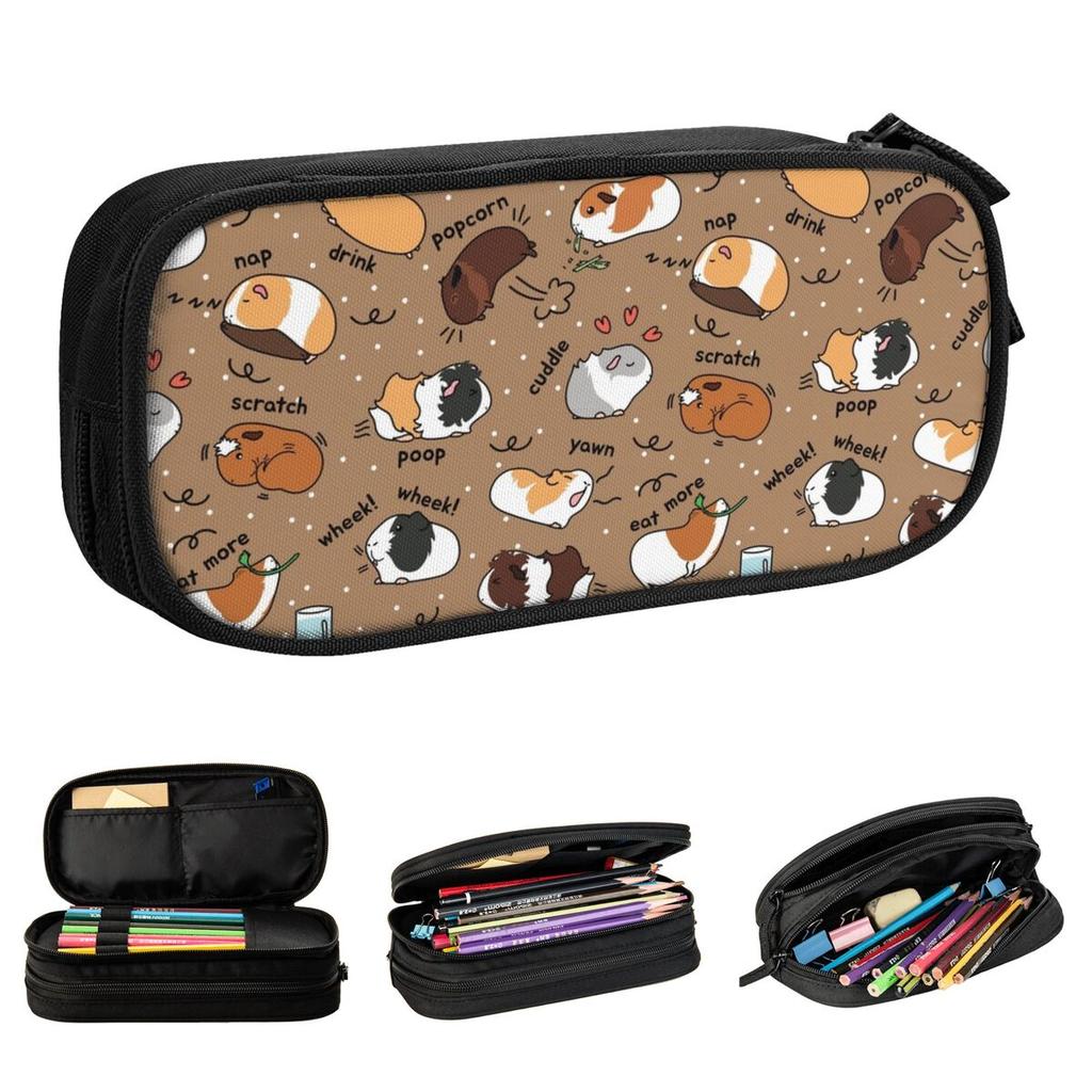 Kawaii Guinea Pig Animal Pencil Case Pencilcases Pen for Student Large Storage Bags Office Cosmetic Stationery