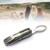 Camping Utensils Cutlery Set Multifunction Stainless Steel Folding Detachable Camping Tableware Set Camping Utensils Cutlery Set