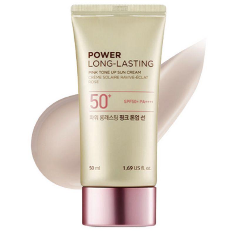 THE FACE SHOP Power Long-Lasting Pink Tone-Up Sun Lotion SPF50+ PA++++ 50ml 1pcs
