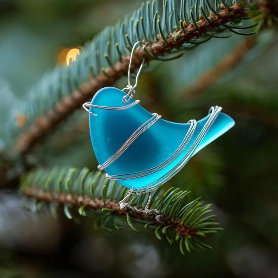 Ozdoba Mořský pták Akrylová figurka racka Pobřežní vánoční dekorace Plážové téma Sváteční dárek pro pozorovatele ptáků